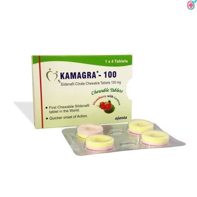 Kamagra Chewable 100mg Tablet (Sildenafil Citrate 100mg)