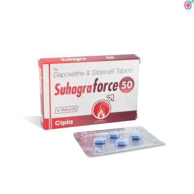 Suhagra Force 50 mg Tablets (Sildenafil and Dapoxetine) Used to Treat Erectile Dysfunction (ED) & Premature Ejaculation (PE)