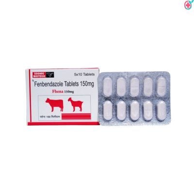 Fhena Tablet (Fenbendazole) Used to Treat Parasitic Worm Infections in Dogs, Cats, Horses, and Livestock