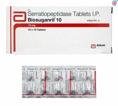 Biosuganril 10 Tablet (Serratiopeptidase 10mg)