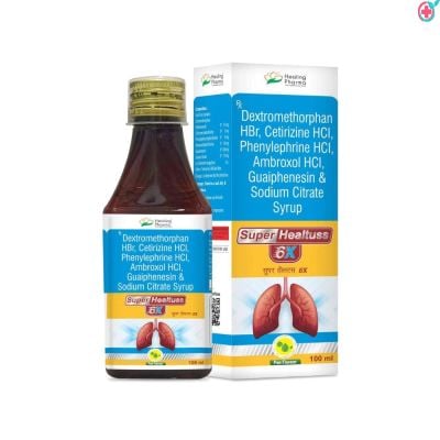 Super Healtuss Syrup (Dextromethorpharn Hydrobromide + Chlorpheniramine Maleate + Guaiphenesin + Ammonium Chlordie Syrup Flavouring etc.)