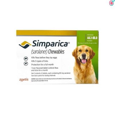 Zoetis Simparica Tick and Flea Control Tablet for Dogs (Sarolaner)