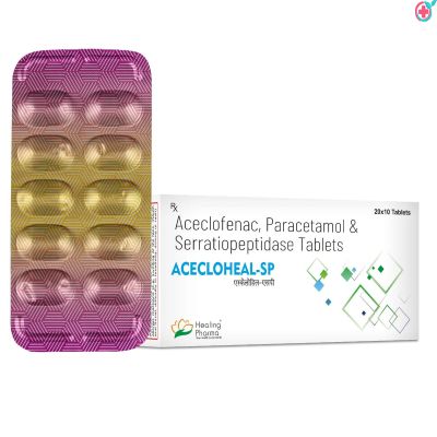 Acecloheal SP Tablet (Aceclofenac+ Paracetamol +Serratiopeptidase)