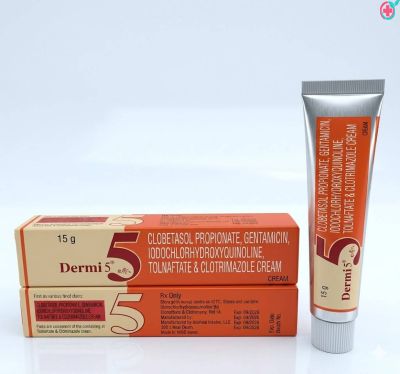 Dermi 5 Cream (Clobetasol + Gentamicin + Clotrimazole + Clioquinol (Iodochlorhydroxyquin) + Tolnaftate )
