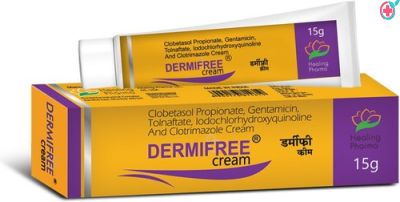 Dermifree 15gm Cream (Clobetasol Topical + Gentamicin + Tolnaftate + Iodochlorhydroxyquinoline + Clotrimazole)