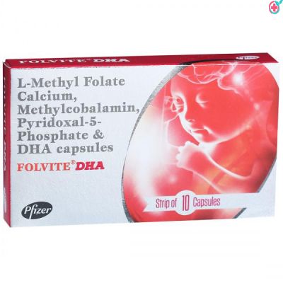 Folvite DHA Soft Gelatin Capsule (L-methyl folate calcium + methylcobalamin+ pyridoxal-5 phosphate + DHA)