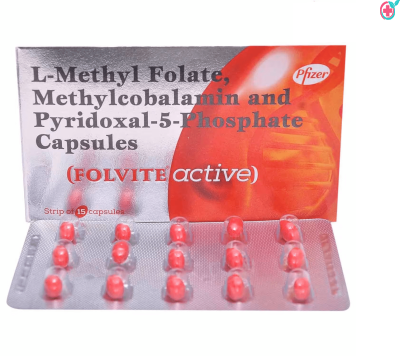 Folvite Active Capsule (L Methyl Folate + Vitamin B12+ Pyridoxal 5 phosphate)