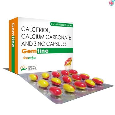 Gemfine Soft Gel (Calcitrol 0.25mcg + Calcium Carbonate 500mg + Zinc 7.5mg)