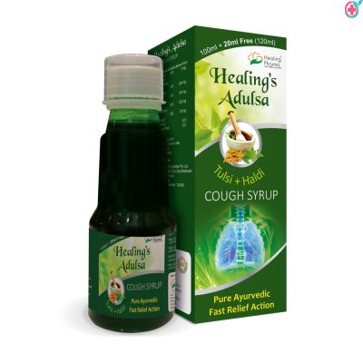 Healing Adulsa 120ml cough Syrup (Vasaka+Tulsi+Haldi)