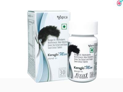 Keraglo Men Tablets (Borage Oil, Multivitamins, Multimineral, Beta-Sitostero, Green Tea Extract and Grape Seed Extract Tablets)