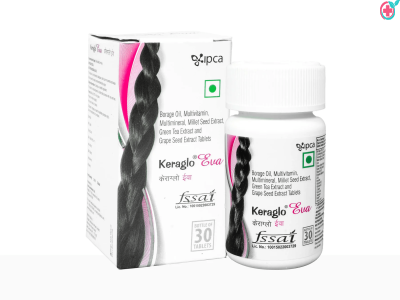 Keraglo Eva Tablets (Borage Oil, Multivitamins, Multimineral, Millet Seed Extract, Green Tea Extract and Grape Seed Extract Tablets)