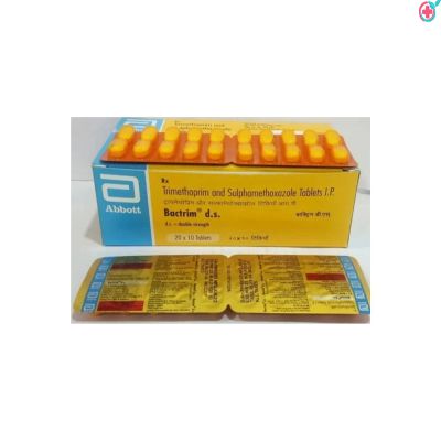 Bactrim DS Tablet (Sulfamethoxazole + Trimethoprim) used to treat Bacterial Infections Affecting Urinary, Respiratory & Skin Areas