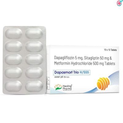 Dapasmart Trio H Tablet ( Dapagliflozin + Sitagliptin+ Metformin Hydrochloride)