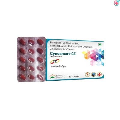 Cynosmart CZ Tablets (Pyridoxine Hcl, Niacinamide, Cyanocobalamin, Folic Acid With Charomium,Zinc & Selenium tablets)