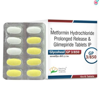 Glycoheal GP Tablet (Metformin Hydrochloride+prolonged Release+Glimepiride)