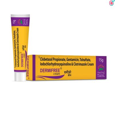 Dermifree Cream (Clobetasol Propionate, Gentamicin, Tolnaftate, Iodochlorhydroxyquinoline & Clotrimazole)