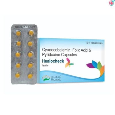 Healocheck Tablet (Cyanocobalamin 400mcg + Folic Acid 1mg + Pyridoxine 10mg)
