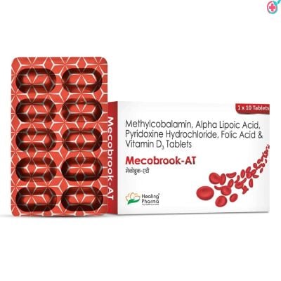 Mecobrook AT Tablet(Methylcobalamin + Alpha Lipoic Acid + Vitamin B6 + Folic Acid + Vitamin D3 )