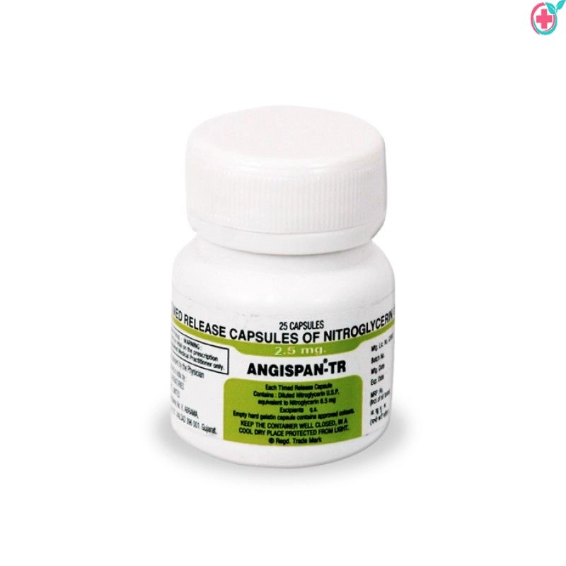 Angispan TR Capsule (Nitroglycerin) Used to Treat & Prevent Angina (Heart-Related Chest Pain), Heart Failure, Coronary Artery Disease