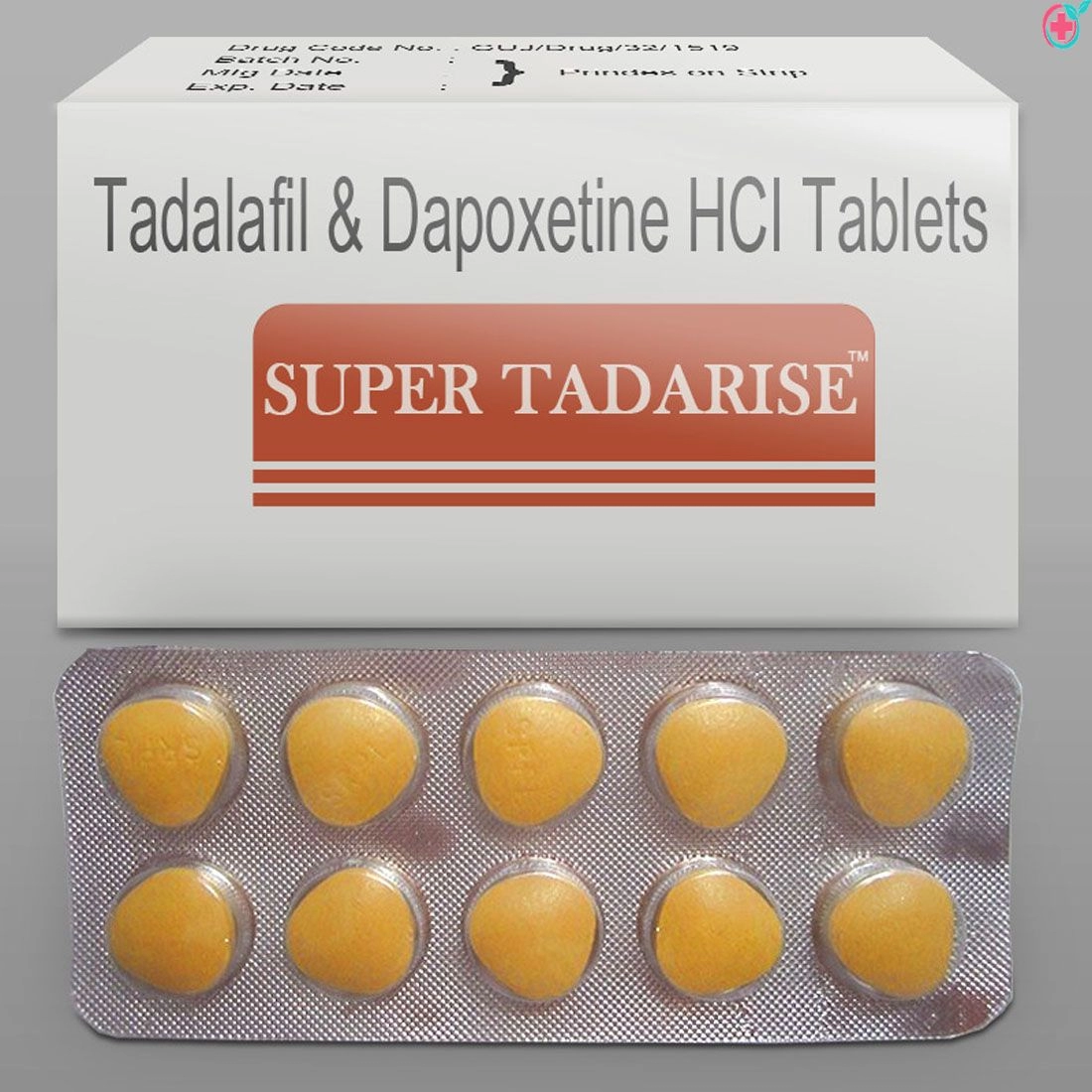 Super Tadarise Tablets (Tadalafil + Dapoxetine) Used to Treat Erectile Dysfunction (ED) & Premature Ejaculation (PE) in Adult Men
