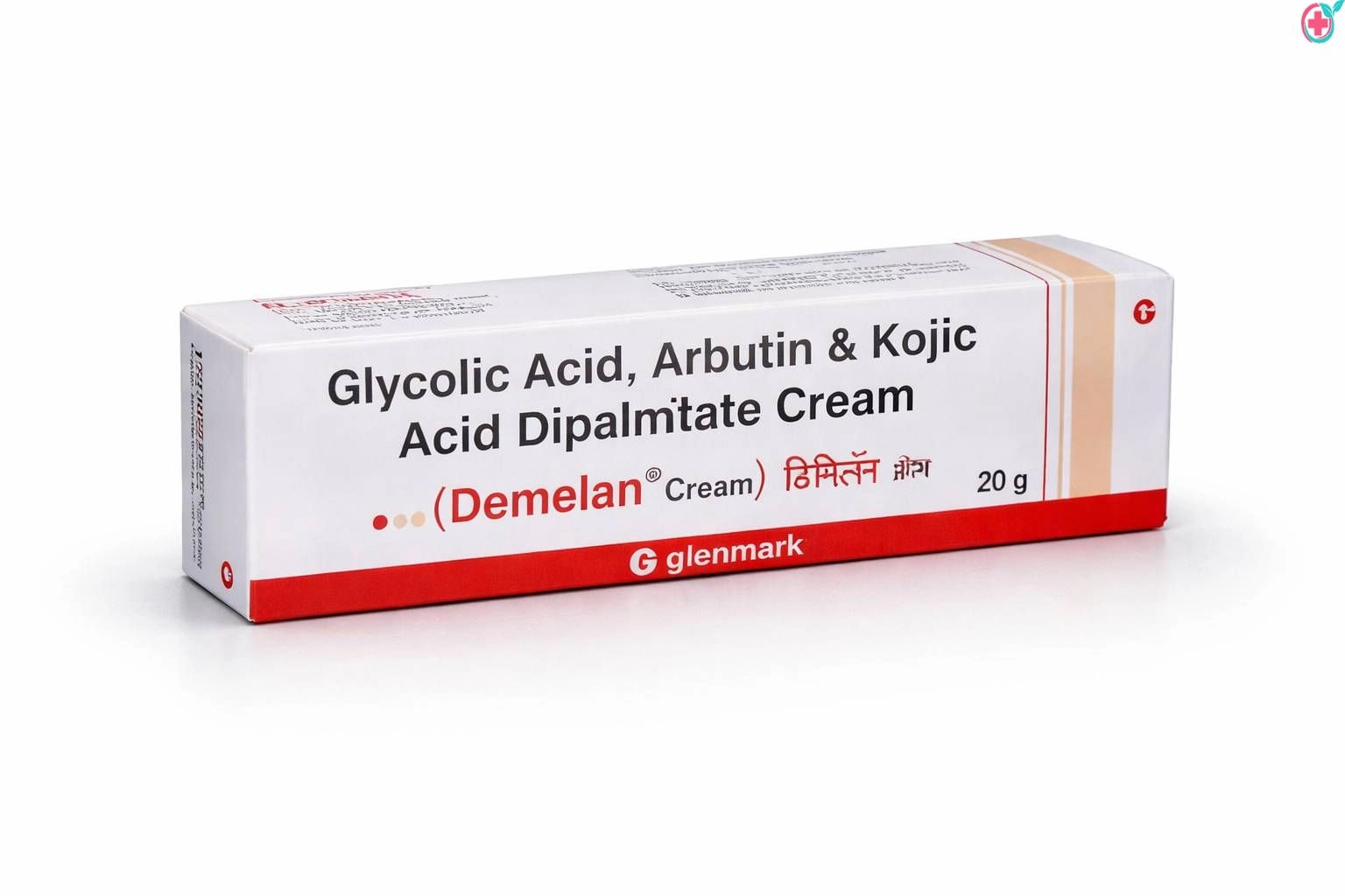 Demelan Cream 20gm (Glycolic Acid Arbutin and Kojic Acid Dipalmitate Cream): Hyper Pigmentation Skin Care Product
