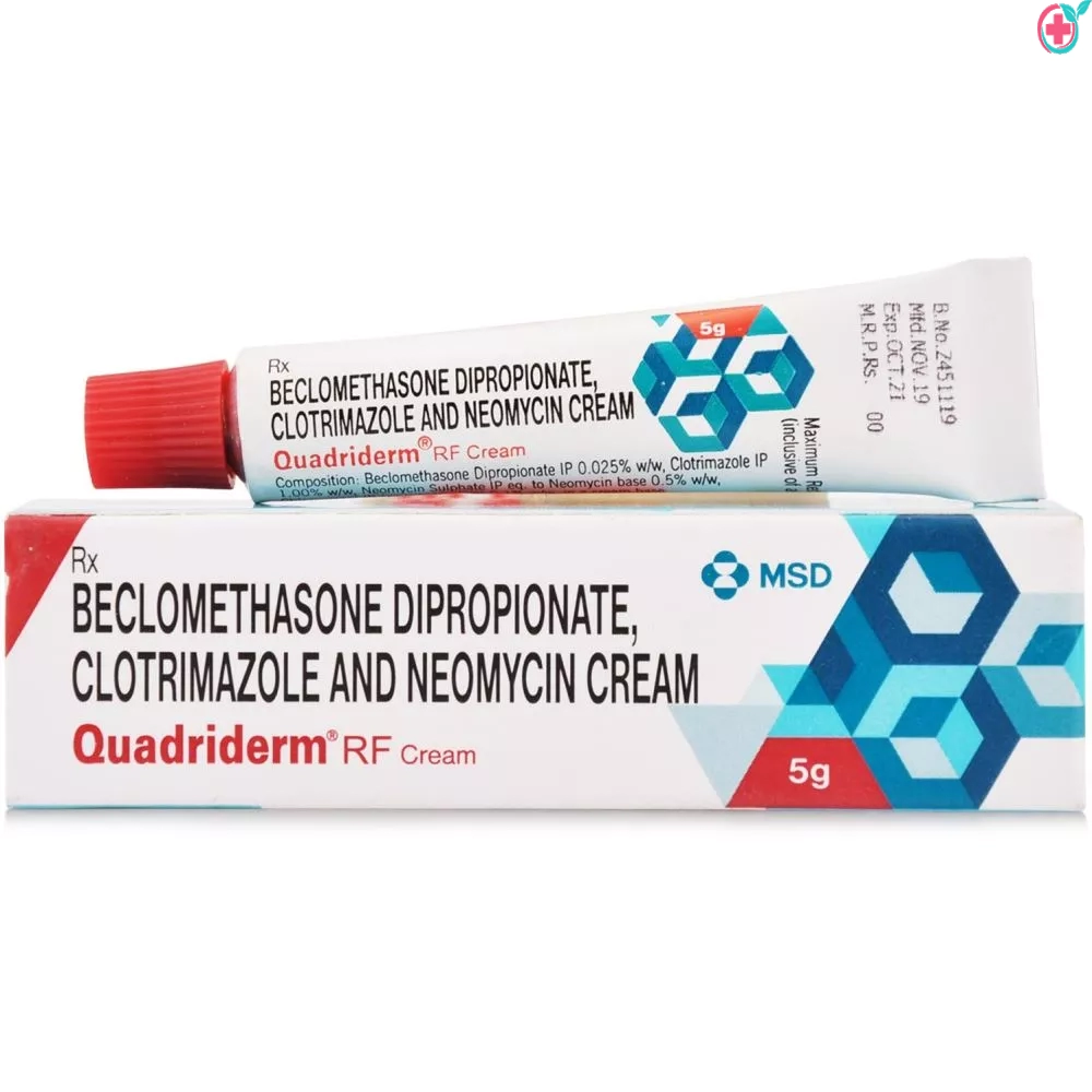 Quadriderm RF Cream (Beclomethasone + Clotrimazol + Neomycin) | Used to Treat Various Skin Infections