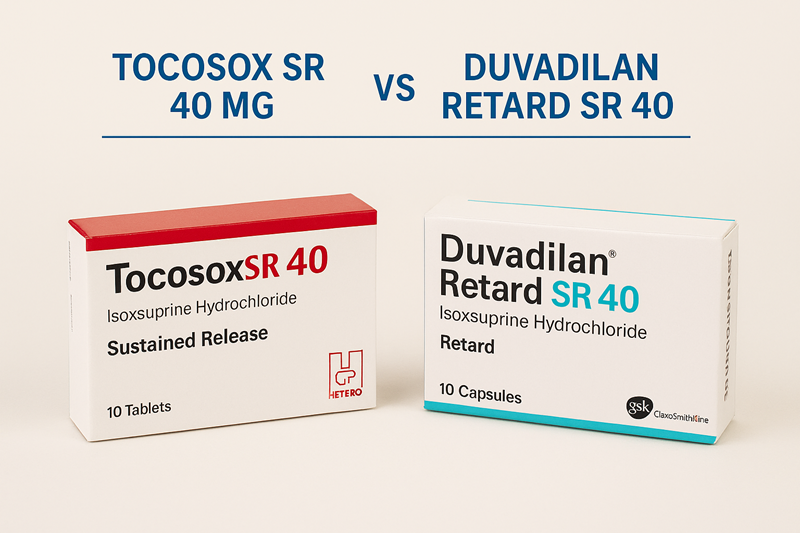 Comparing Tocosox SR 40 mg and Duvadilan Retard SR 40 mg (Isoxsuprine Hydrochloride): A Detailed Guide