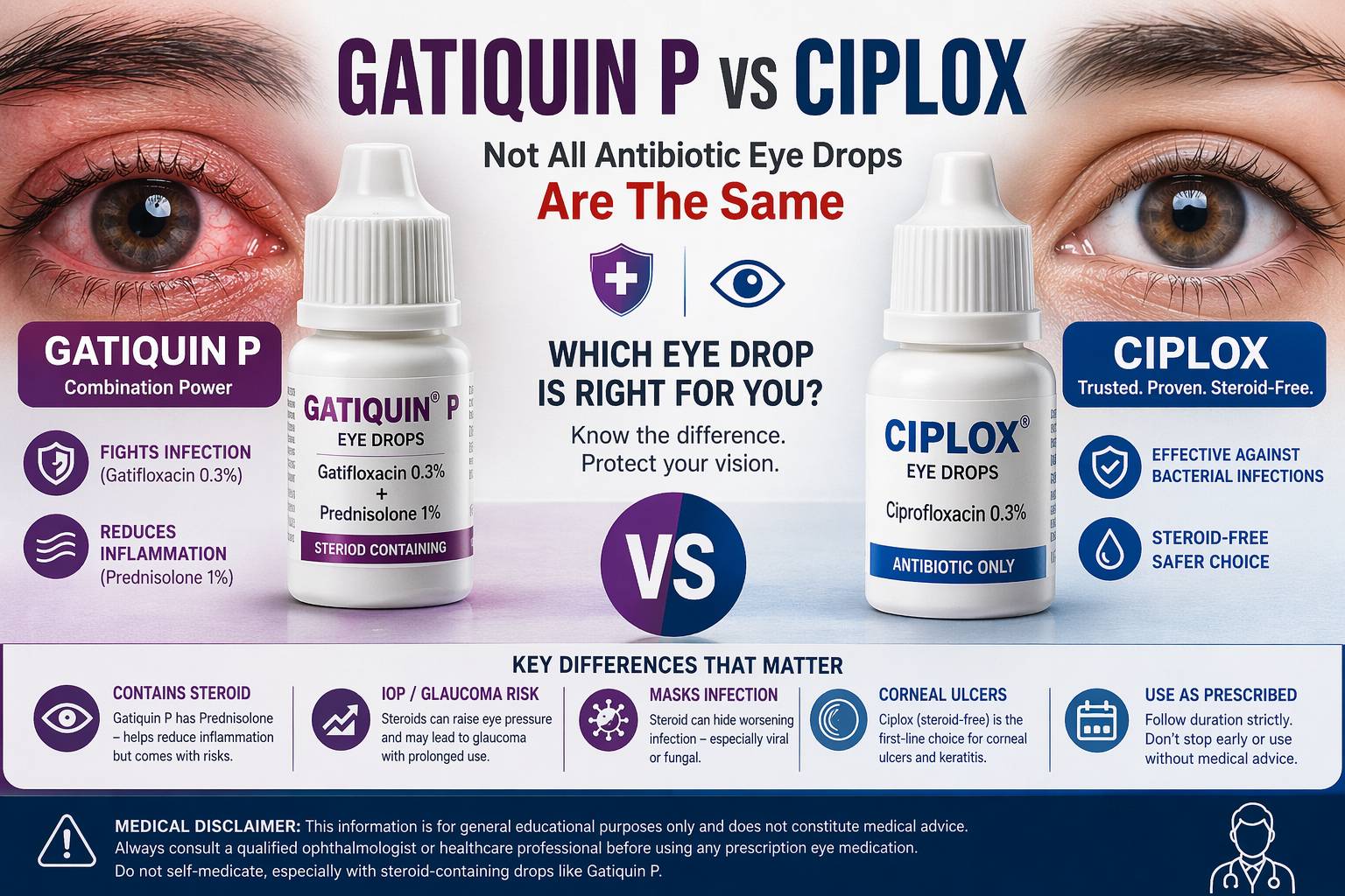 Gatiquin P vs. Ciplox Eye Drops: Know Before You Drop